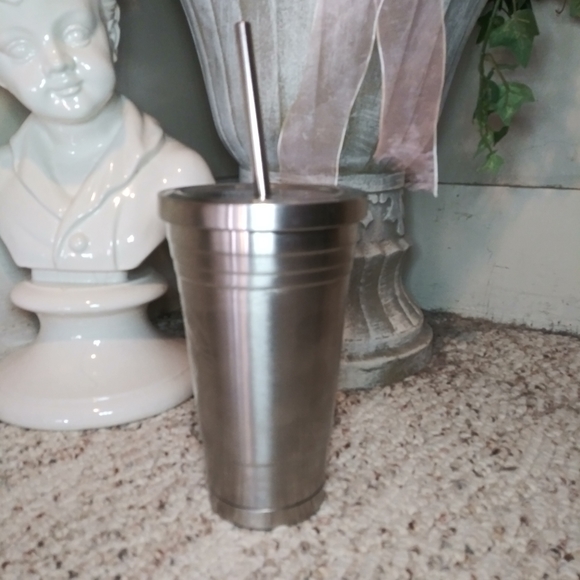 Starbucks Rare 2012 Stainless Steel 16 Ounce Insulated Siren Cold Cup With Straw - Picture 3 of 15